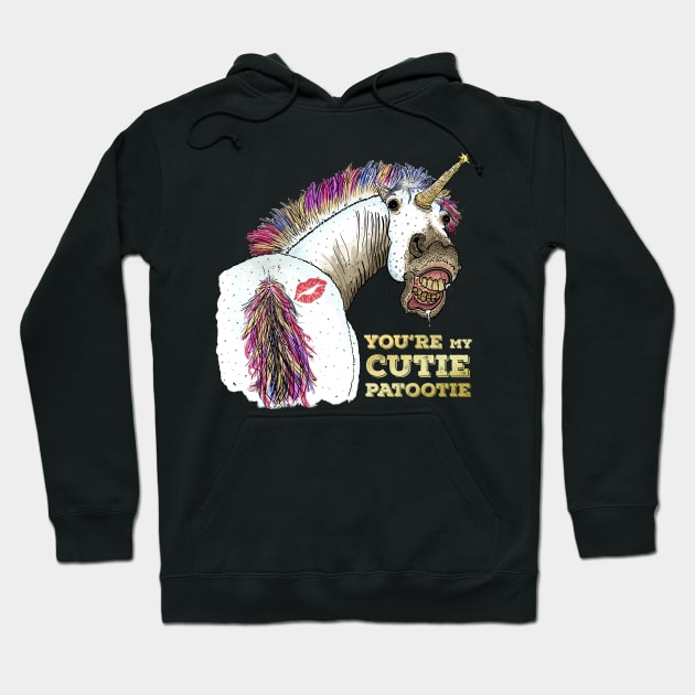 Flirty Weird Unicorn - Cutie Patootie Hoodie by Marouk